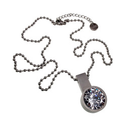 RVS Bolletjesketting met Verwisselbare Zirkonia Hanger - 50 tot 55cm