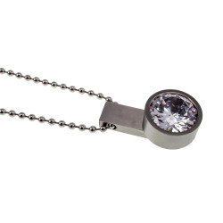 RVS Bolletjesketting met Verwisselbare Zirkonia Hanger - 50 tot 55cm