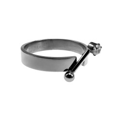 Ring Damaes - Zilverkleur RVS - Open Damesring met Piercingdetail
