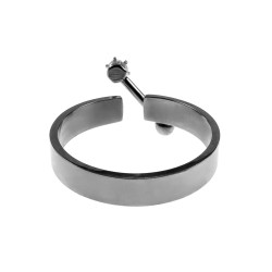 Ring Damaes - Zilverkleur RVS - Open Damesring met Piercingdetail