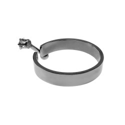 Ring Damaes - Zilverkleur RVS - Open Damesring met Piercingdetail