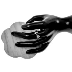 Ring Damaes - Zilverkleur RVS - Open Damesring met Piercingdetail