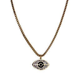 Goudkleurig RVS Ketting met Turks Oog Hanger Verstelbaar 40 tot 45cm