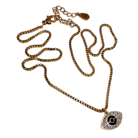 Goudkleurig RVS Ketting met Turks Oog Hanger Verstelbaar 40 tot 45cm