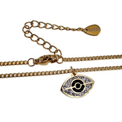 Goudkleurig RVS Ketting met Turks Oog Hanger Verstelbaar 40 tot 45cm