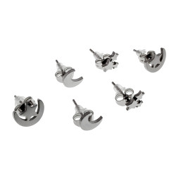 316L RVS Set 3-Paar Oorbellen van Maan- en Sterrenmotief - Dames