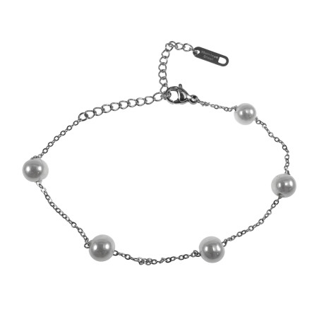 Dames Parelarmband van Roestvrij Staal - Verstelbaar 15 tot 19 cm