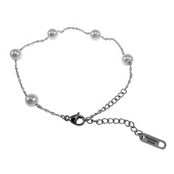 Dames Parelarmband van Roestvrij Staal - Verstelbaar 15 tot 19 cm