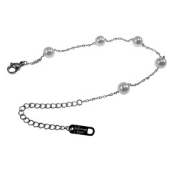 Dames Parelarmband van Roestvrij Staal - Verstelbaar 15 tot 19 cm