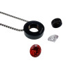 RVS Jasseron ketting met Zwarte PVD Hanger met Verwisselbare Zirkonia