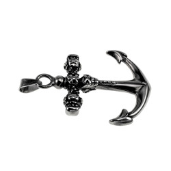 60cm x 3mm Jasseron-Ketting + Ankerhanger Heren - Gepolijst RVS