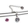 Dames RVS Jasseron-Ketting met Hanger -Twee Verwisselbare Zirkonia