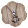 60cm x 3mm Jasseron-ketting + Anker met Schedel Details - RVS- Heren