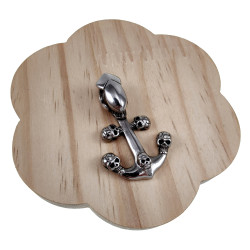 60cm x 3mm Jasseron-ketting + Anker met Schedel Details - RVS- Heren