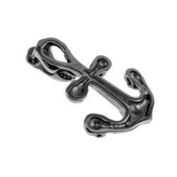 60cm x 3mm Jasseron-ketting + Anker met Schedel Details - RVS- Heren