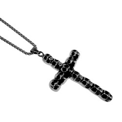 60cm x 3mm Jasseron-ketting + Kruishanger - RVS - Heren