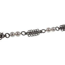 RVS Europese Mesh-Techniek Armband met schelpparels - 15 tot 19 cm