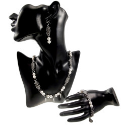 Complete Dames Set Ketting + Armband + Oorbellen - Handgemaakte RVS