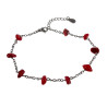 RVS Armband met Rode Natuurstenen Verstelbaar 17 tot 19cm Handgemaakt