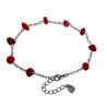 RVS Armband met Rode Natuurstenen Verstelbaar 17 tot 19cm Handgemaakt