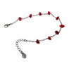 RVS Armband met Rode Natuurstenen Verstelbaar 17 tot 19cm Handgemaakt