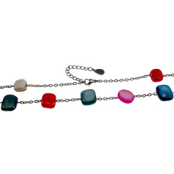 RVS Cabelletting met Kleurrijke Schelpstenen - 50-55 cm  Handgemaakte