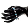 RVS Armband met Zoetwaterparels - Turquoise Opalen Kattenooghartjes