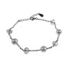 RVS Armband met Oostenrijks Kristal Witte Kristalparels 16 tot 19cm