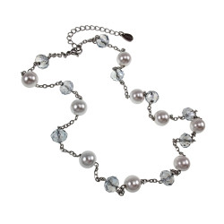 Ketting, Armband & Oorbellen van RVS met Kristalparels en Kristallen