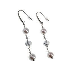 Ketting, Armband & Oorbellen van RVS met Kristalparels en Kristallen