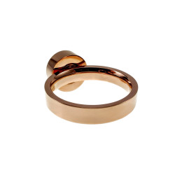 Roségoudkleur RVS Ring met Parelmoer accent Verwisselbare Zirkoniasteen