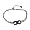 RVS Armband met Zwarte Keramische Oneindigheid Verstelbaar 16 tot 19cm