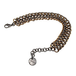 RVS Armband  Bicolor Verstelbaar 16 tot 19cm Europese Weeftechniek