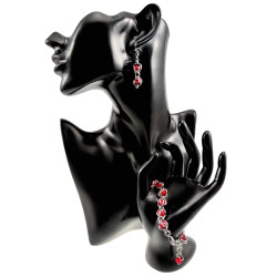 RVS Aarmband met Rode Oostenrijkse Kristallen - Verstelbaar 16-19cm