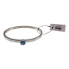 Bangle Dames - RVS - Stijve Armband met Lchtblauwe Matte Zirkonia