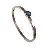 Bangle Dames - RVS - Stijve Armband met Lchtblauwe Matte Zirkonia