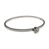 Bangle Dames - RVS - Stijve Armband met Melkwitte Zirkonia