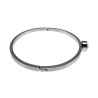 Bangle Dames - RVS - Stijve Armband met Melkwitte Zirkonia