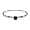 Bangle Dames - RVS - Stijve Armband met Zwarte Zirkonia
