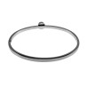 Bangle Dames - RVS - Stijve Armband met Zwarte Zirkonia
