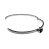 Bangle Dames - RVS - Stijve Armband met Zwarte Zirkonia