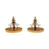 Oorbellen Dames - Verguld RVS - Levensboom Oorknopjes - ∅16mm