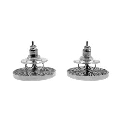 Oorbellen Dames - Gepolijst RVS - Levensboom Oorknopjes - ∅16mm