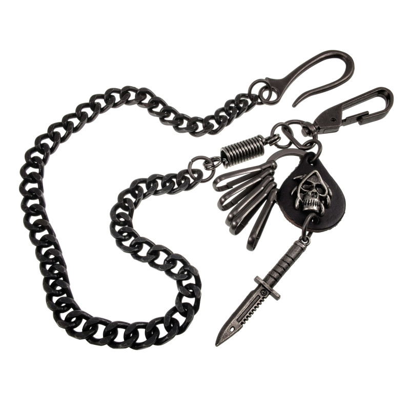 Portemonneeketting met Leer en Metalen - Sleutelhanger - Broekketting