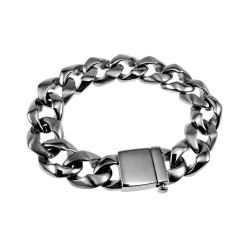 Massieve Cubaanse Armband - Gepolijst en Mat RVS Schakelarmband