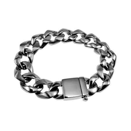 Massieve Cubaanse Armband - Gepolijst en Mat RVS Schakelarmband