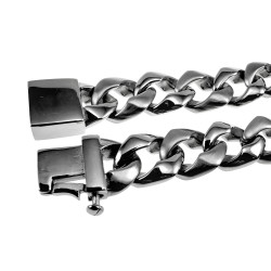 Massieve Cubaanse Armband - Gepolijst en Mat RVS Schakelarmband