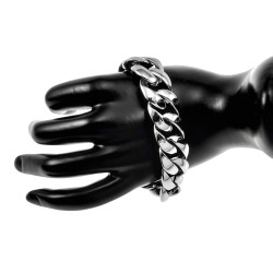 Brede Armband - Gepolijst RVS - MassieveGourmet Schakelarmband
