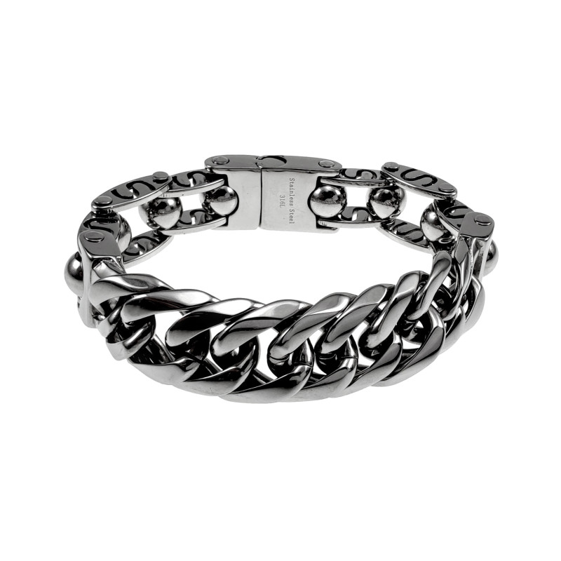 Heren - 316L RVS Cubaanse Schakelarmband met Magnetische Sluiting