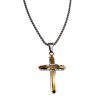 55cm x 2mm Jasseron-ketting + Kruishanger Unisex - Bicolor RVS